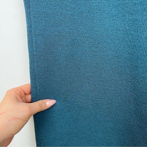 St. John Santana knit pants size 10 wide leg high waist blue - Picture 10 of 12